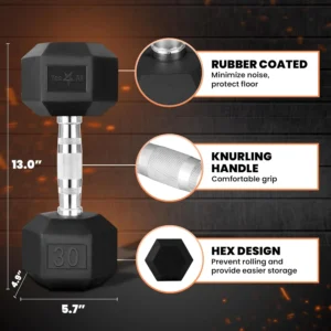 Chrome Grip Hex Dumbbells
